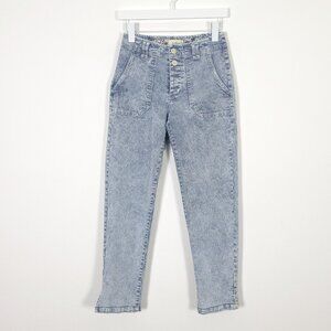 Sundance Blue & White Railroad Stripe Straight Leg Jeans